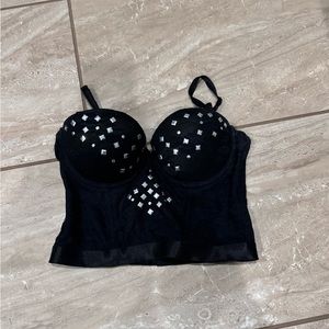 BEBE Studded Corset Bustier Top